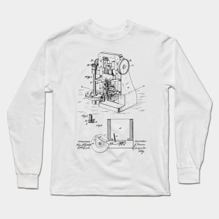 Bullet Machine Vintage Patent Hand Drawing Long Sleeve T-Shirt